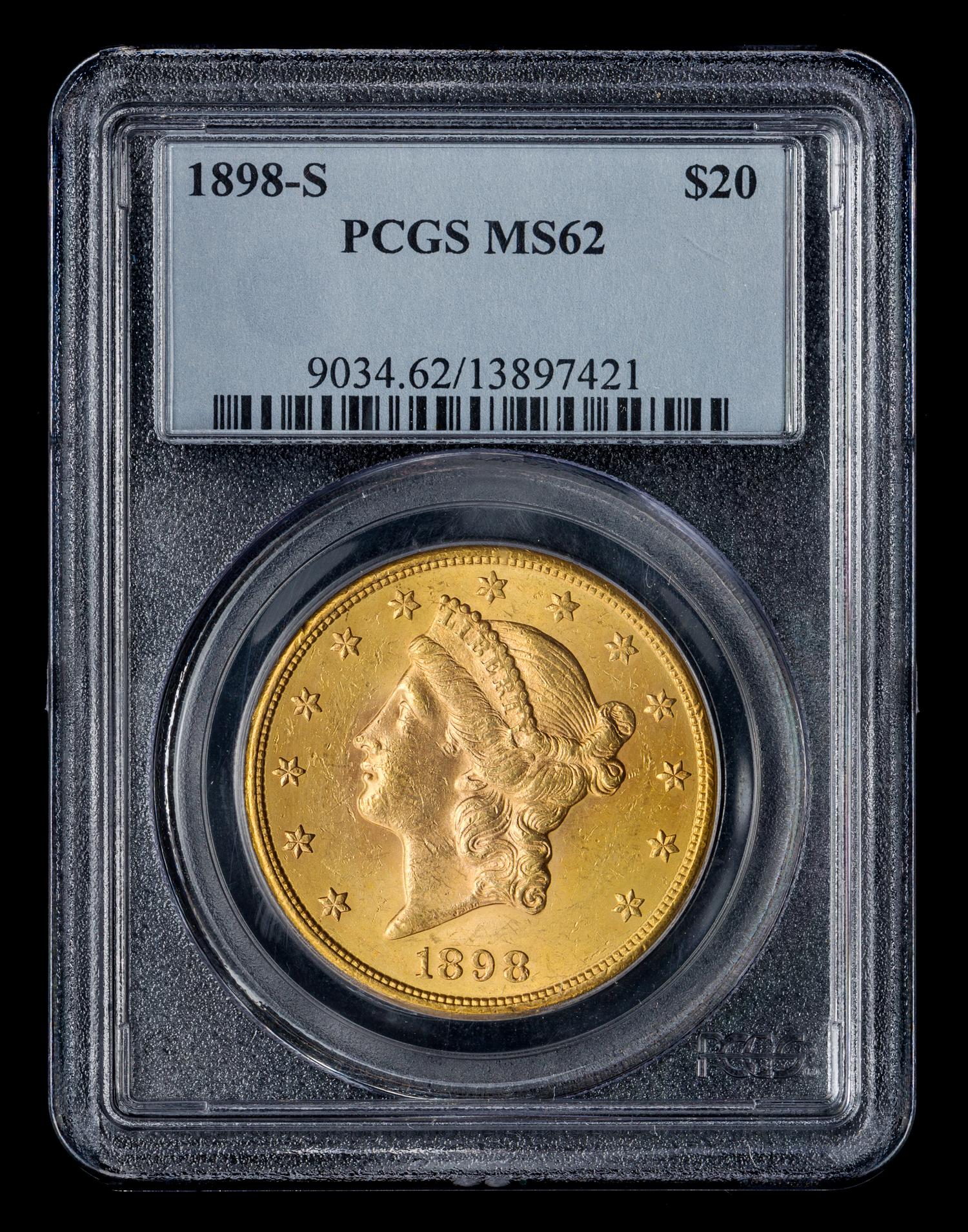 A United States 1898-S Liberty Head $20 Gold Coin