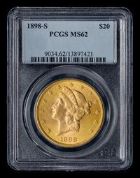 A United States 1898-S Liberty Head $20 Gold Coin