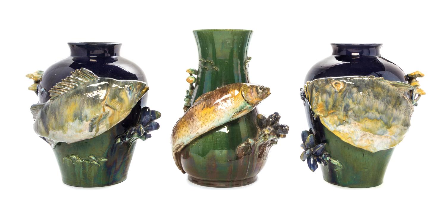 Three French Glazed Ceramic Vases — AUGUSTE JEAN