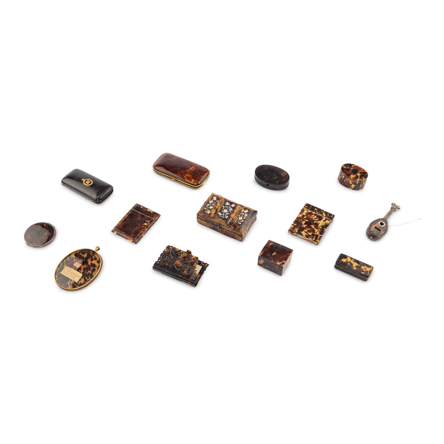 A Collection of Fourteen Tortoise Shell Desk Articles