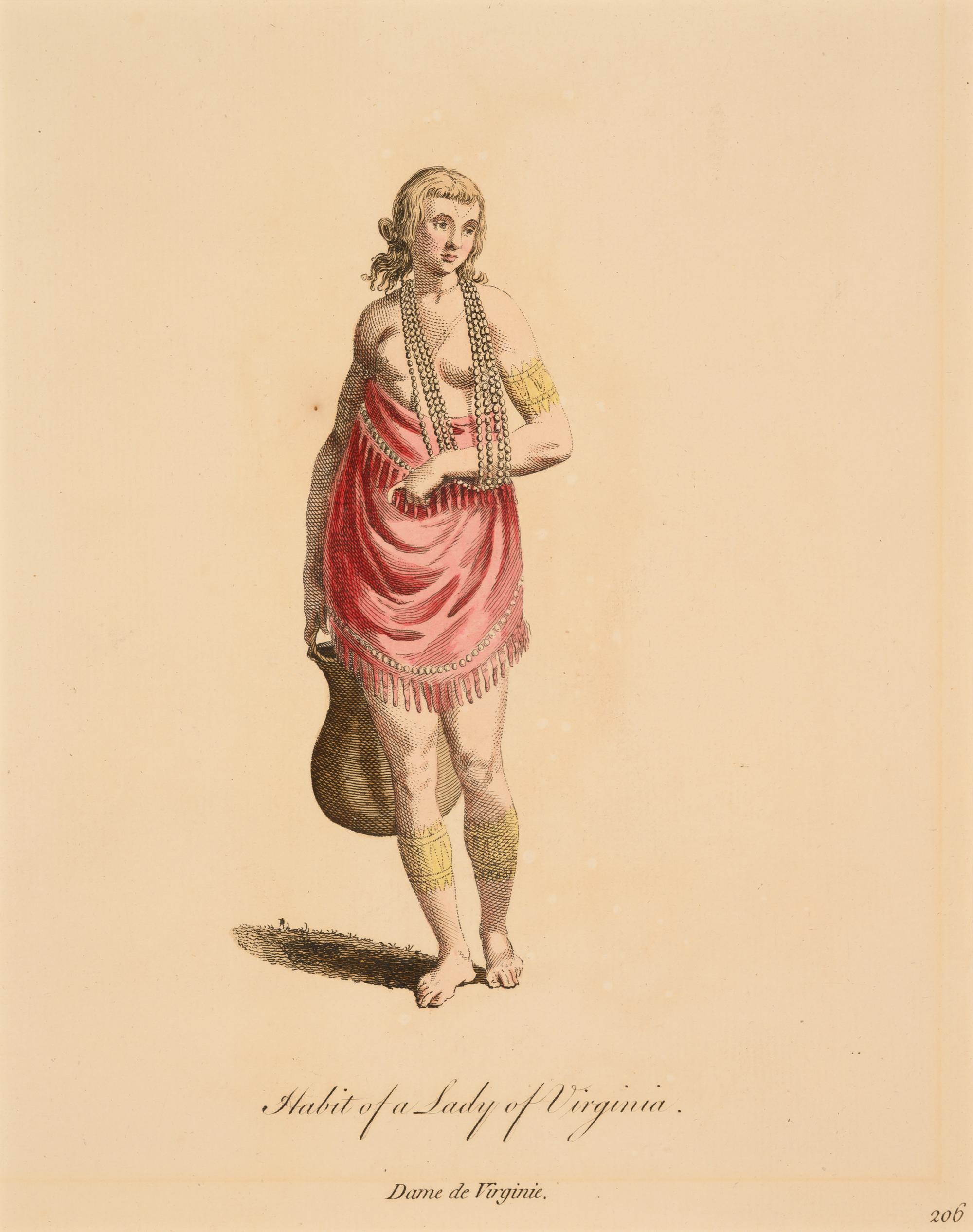 Six Hand-Colored Engravings of Dressing Habits of Native American Tribes After Thomas Jefferys (English, ca. 1719-1771)