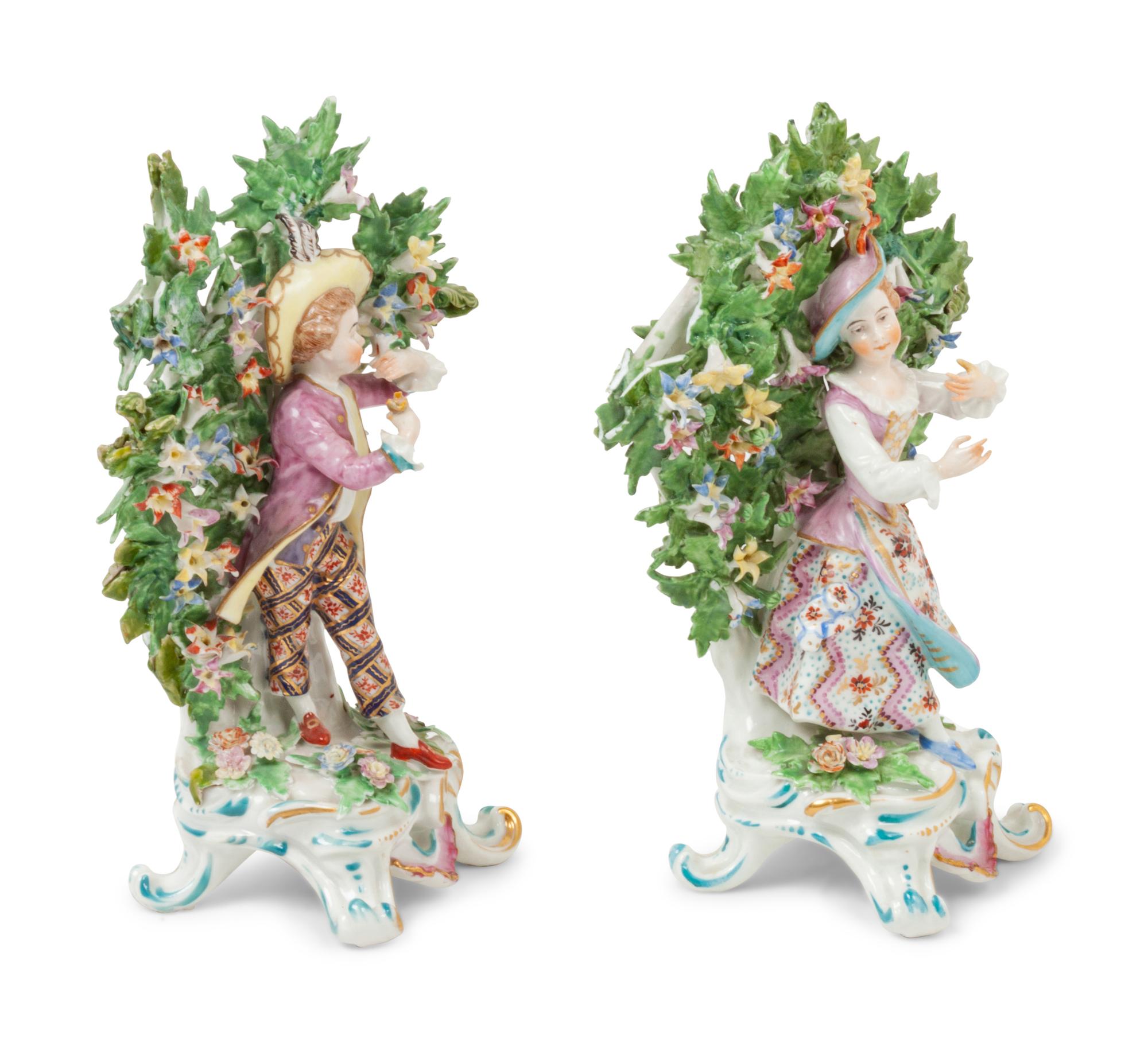A Pair of Bow Porcelain Bocage Figurines