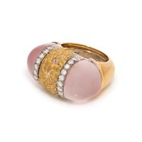 NICHOLAS VARNEY, ROSE QUARTZ AND DIAMOND RING
