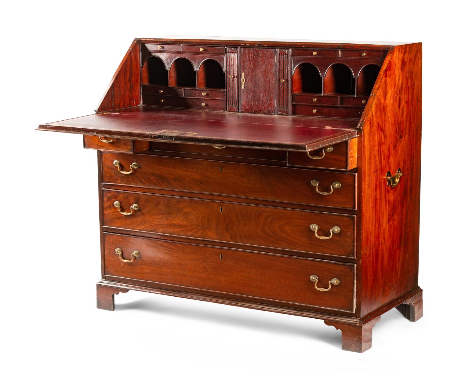 A George III Mahogany Slant-Front Bureau