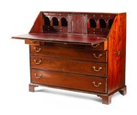 A George III Mahogany Slant-Front Bureau