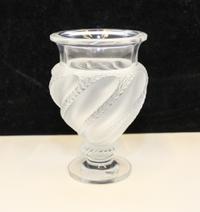 A Lalique Frosted Glass Vase. Height 5 3/4 inches.