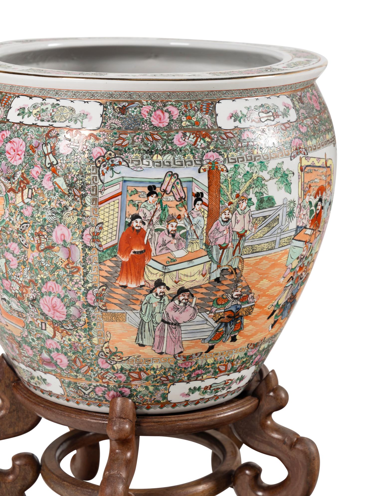 A Pair of Chinese Export Famille Rose Porcelain Fish Bowls