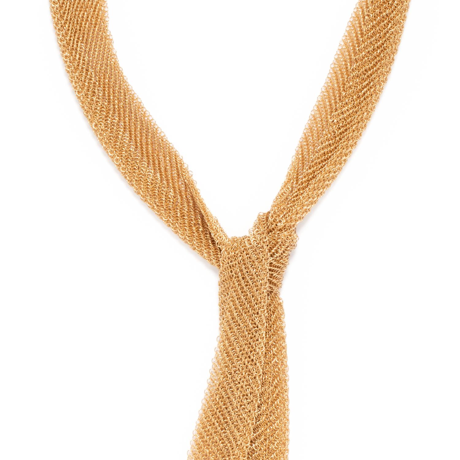 TIFFANY & CO., ELSA PERETTI, YELLOW GOLD 'MESH SCARF' NECKLACE