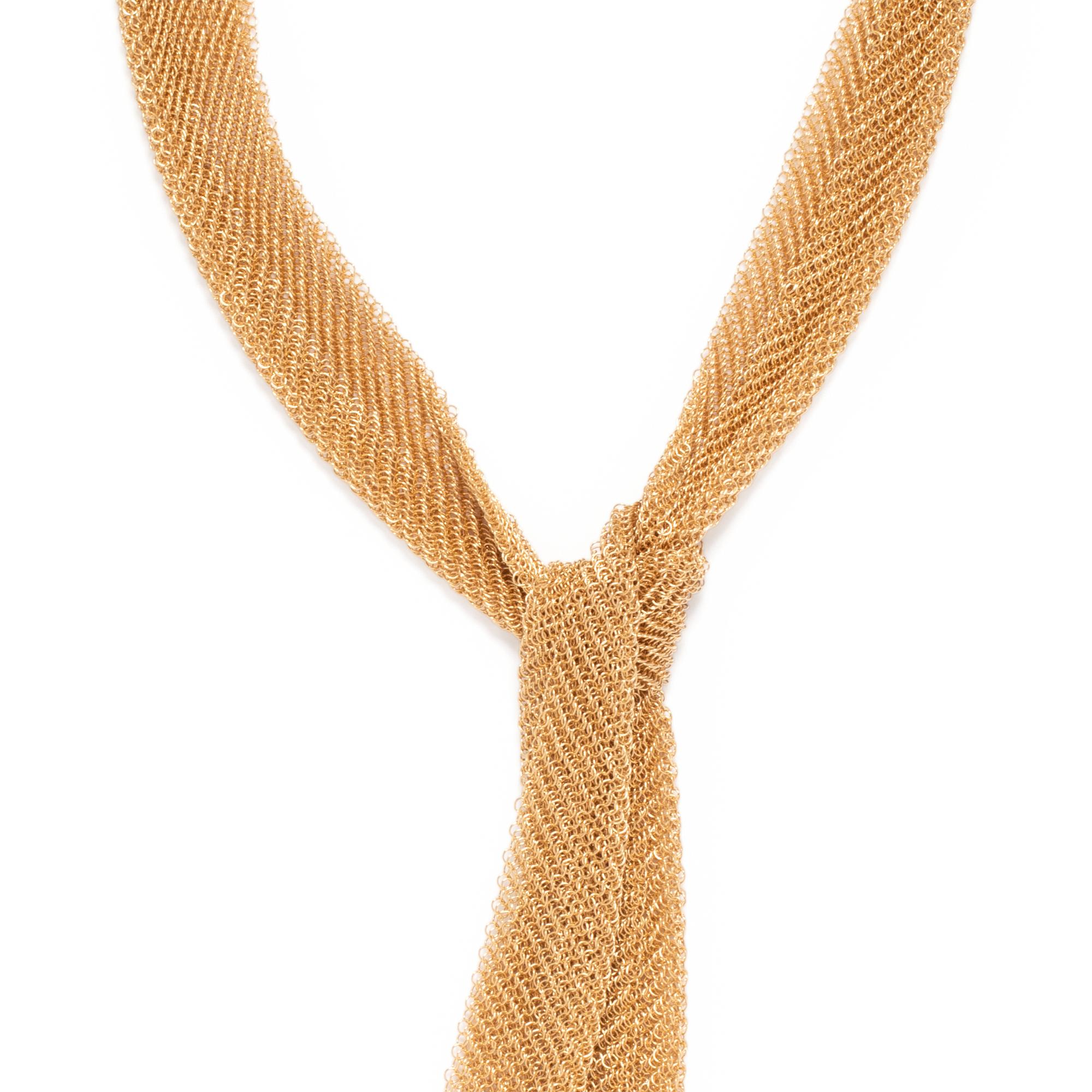 TIFFANY & CO., ELSA PERETTI, YELLOW GOLD 'MESH SCARF' NECKLACE
