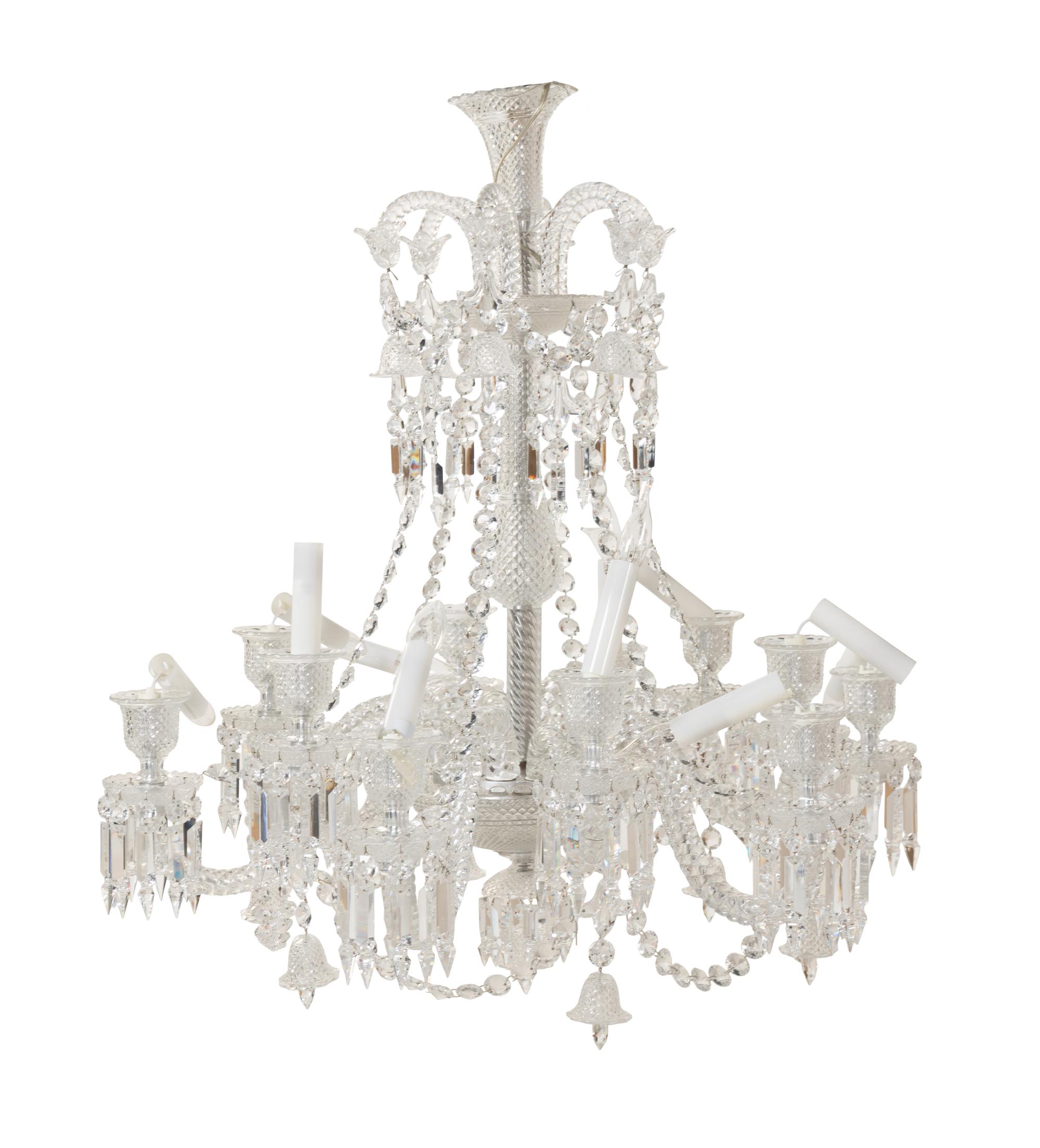 A Baccarat Molded Glass Twelve-Light Chandelier