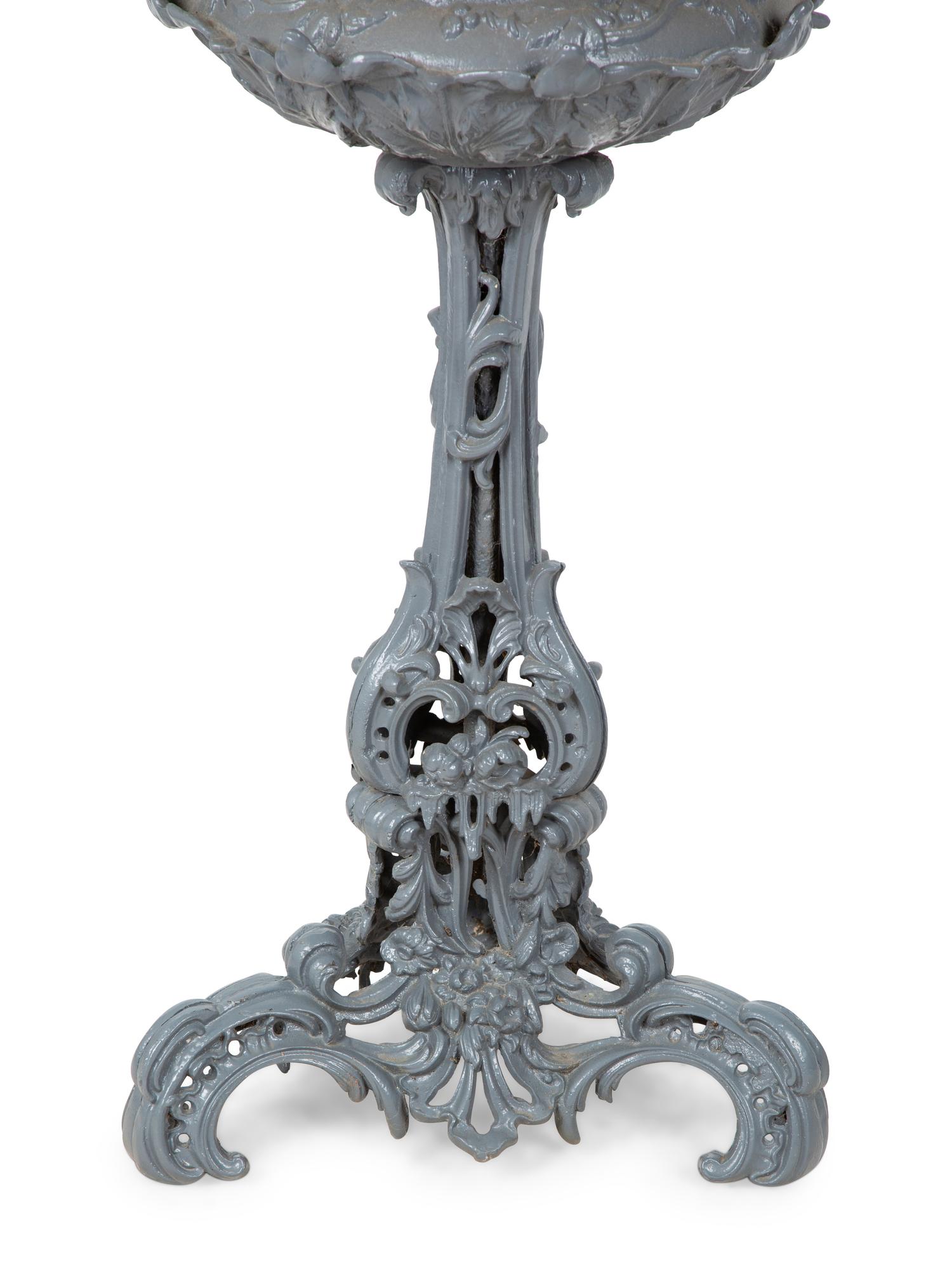 A Victorian Style Painted Iron Pedestal Jardiniere