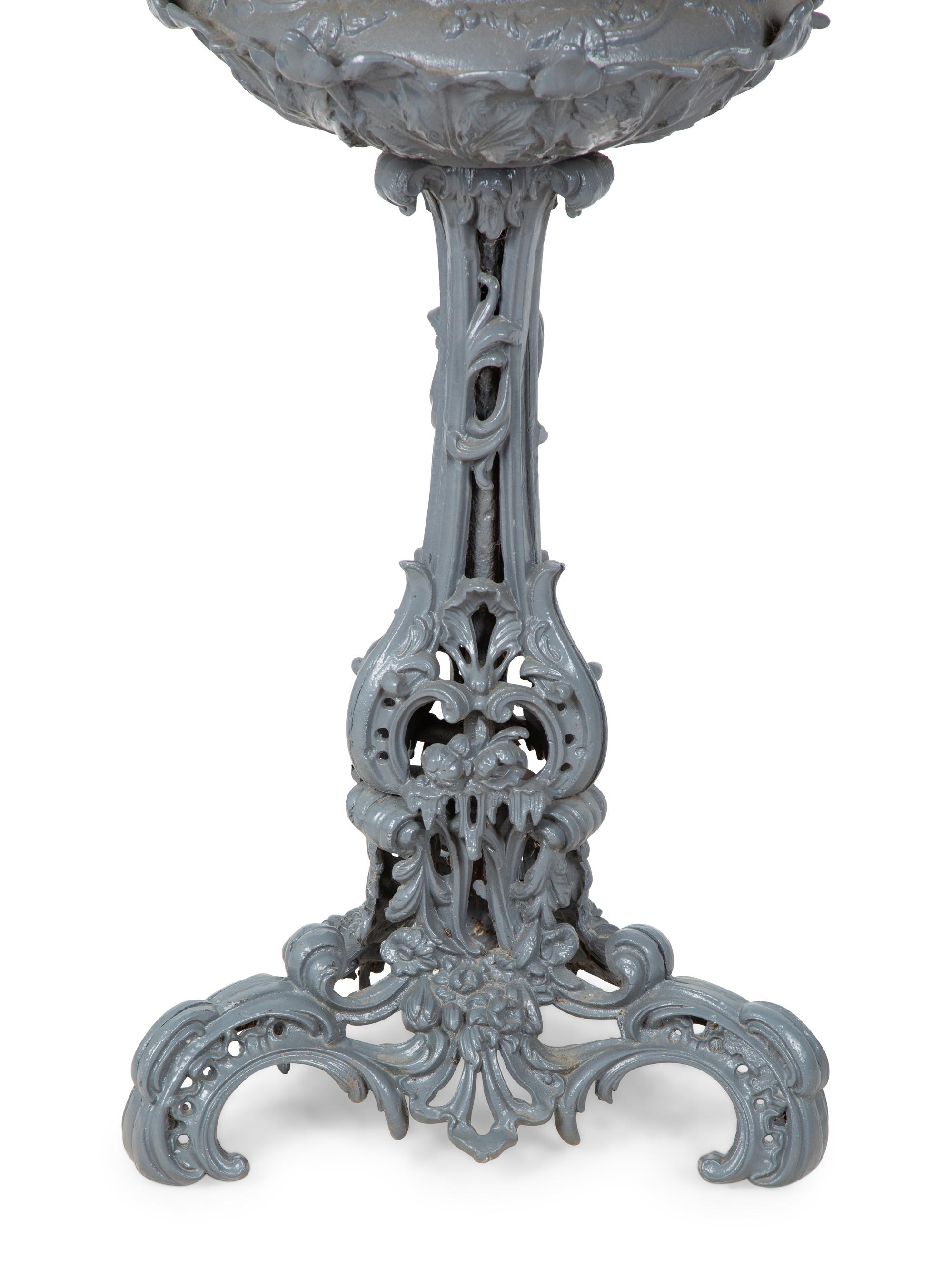 A Victorian Style Painted Iron Pedestal Jardiniere