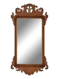 A Chippendale Parcel Gilt Tiger Maple Mirror