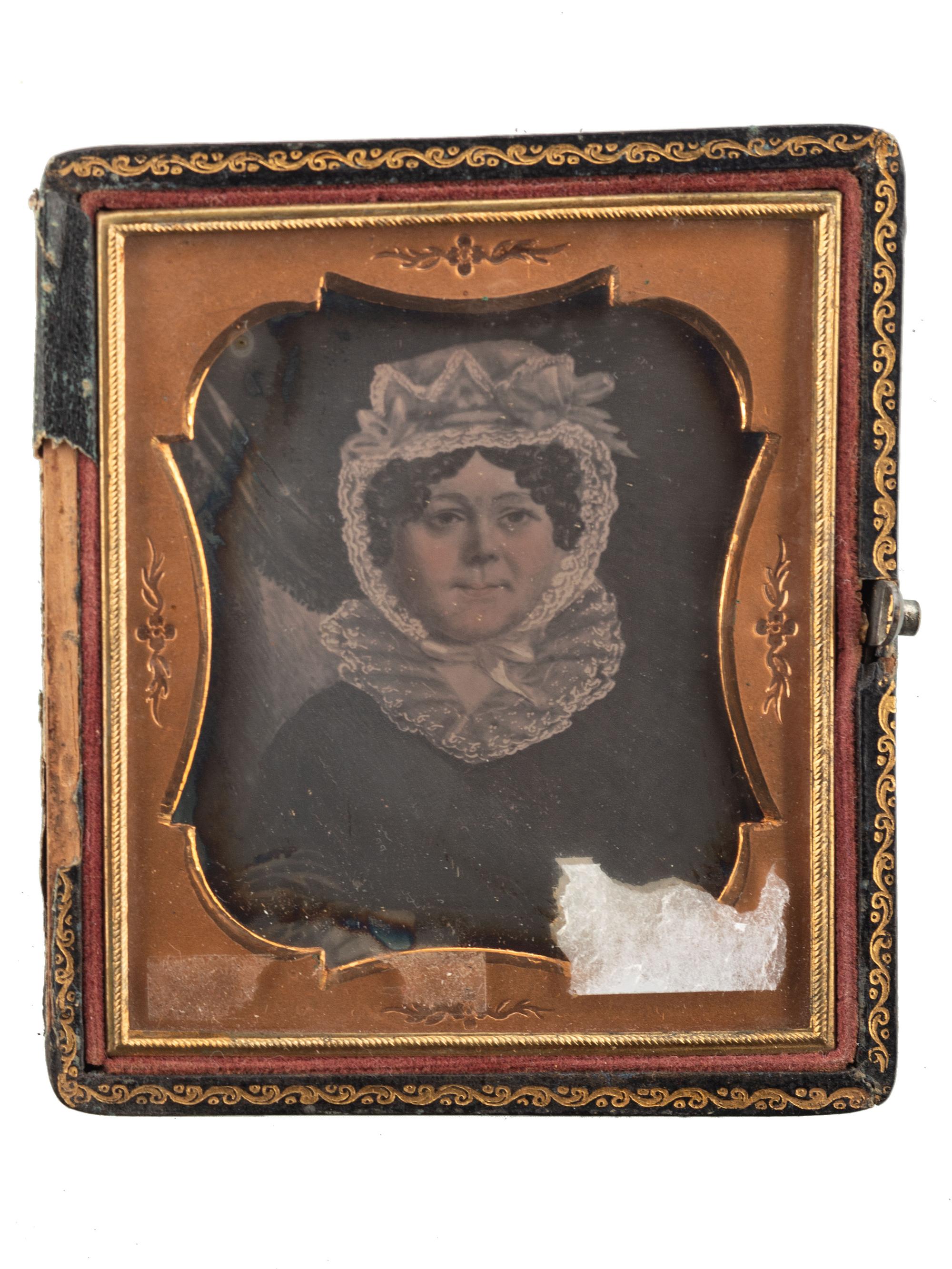 [EARLY PHOTOGRAPHY]. A group of 4 daguerreotypes of painted portraits, comprising:
