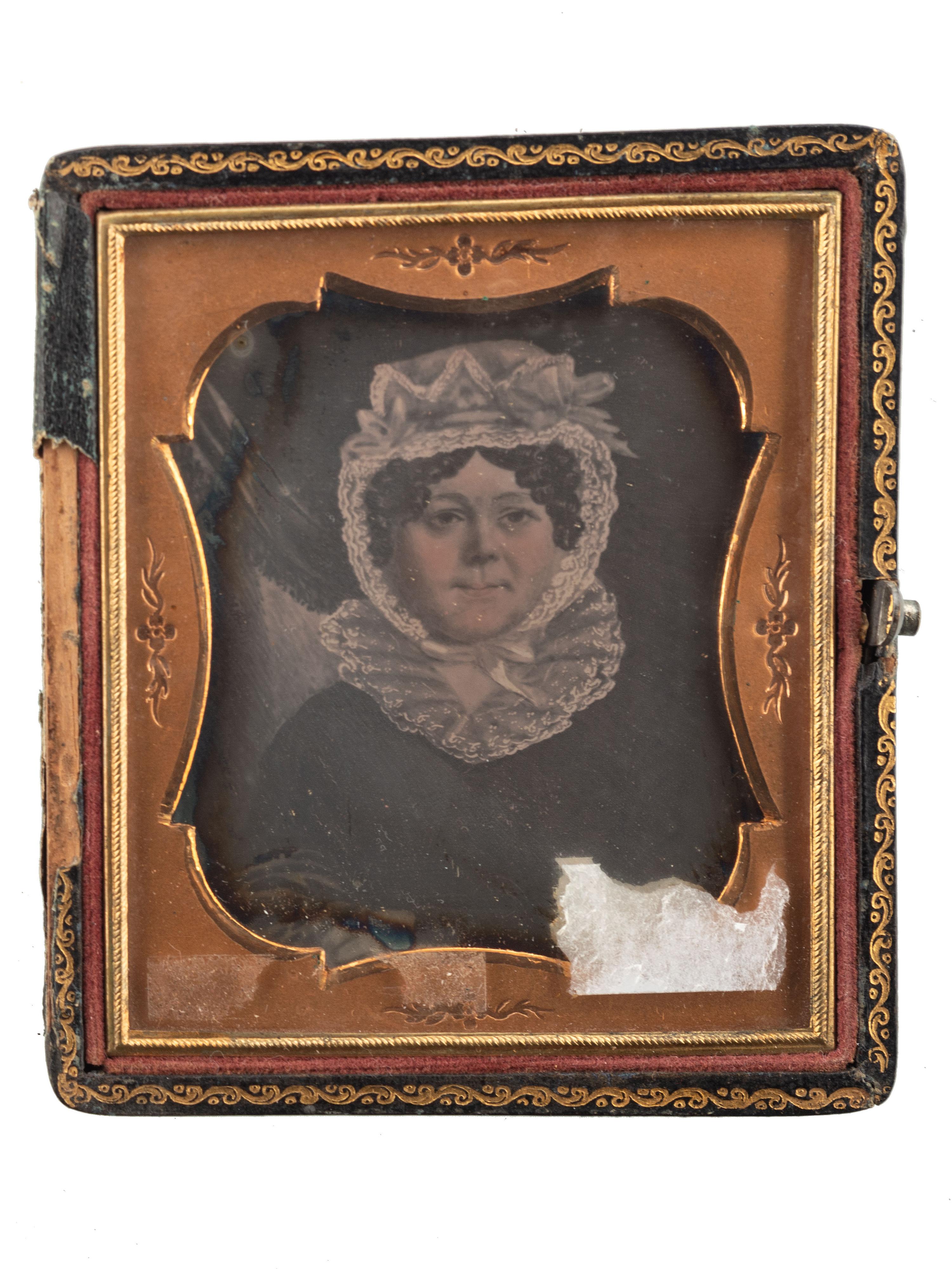 [EARLY PHOTOGRAPHY]. A group of 4 daguerreotypes of painted portraits, comprising: