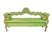 An Italian Green and Grey-Painted Hall Bench
