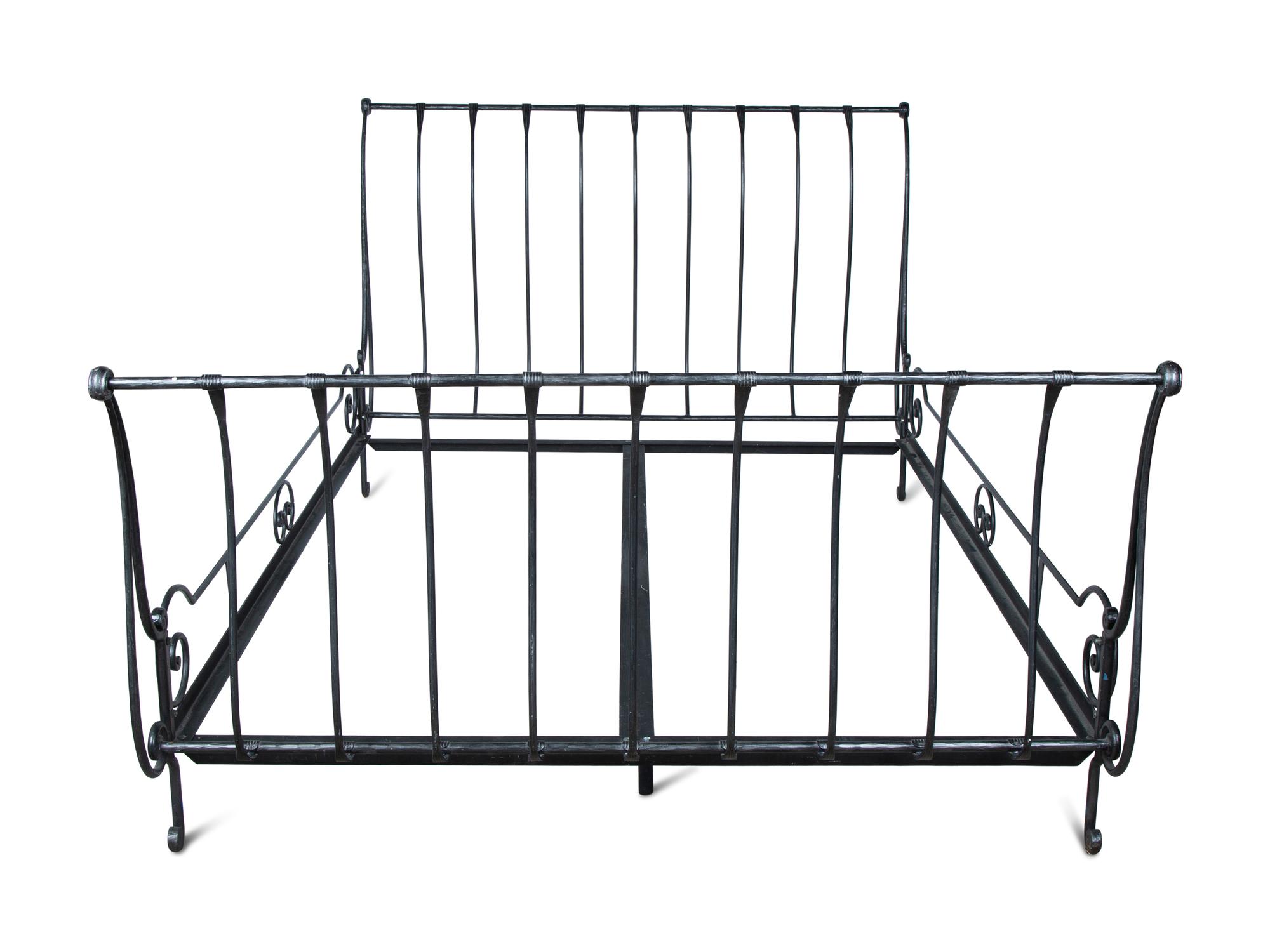 A Charles P. Rogers Brass and Iron Queen Bed — 21ST CENTURY
