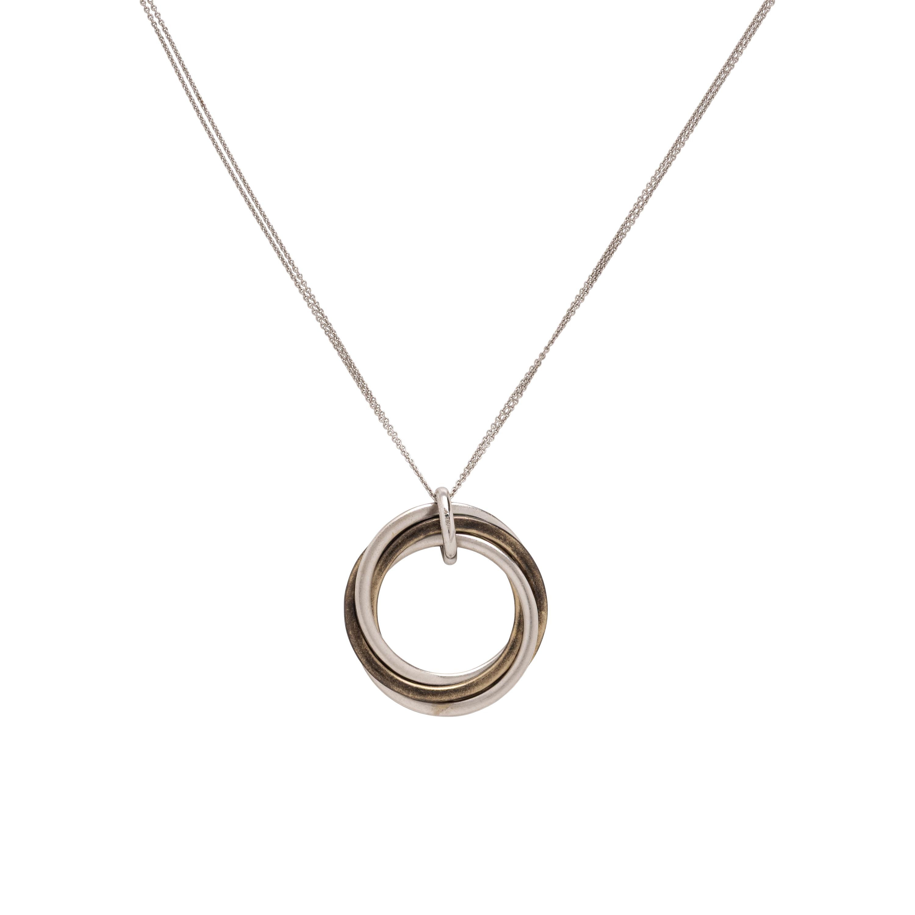 Diamond, Black Diamond, and White Gold Pendant Necklace