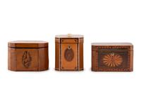 A Group of Three George III Tea Caddies