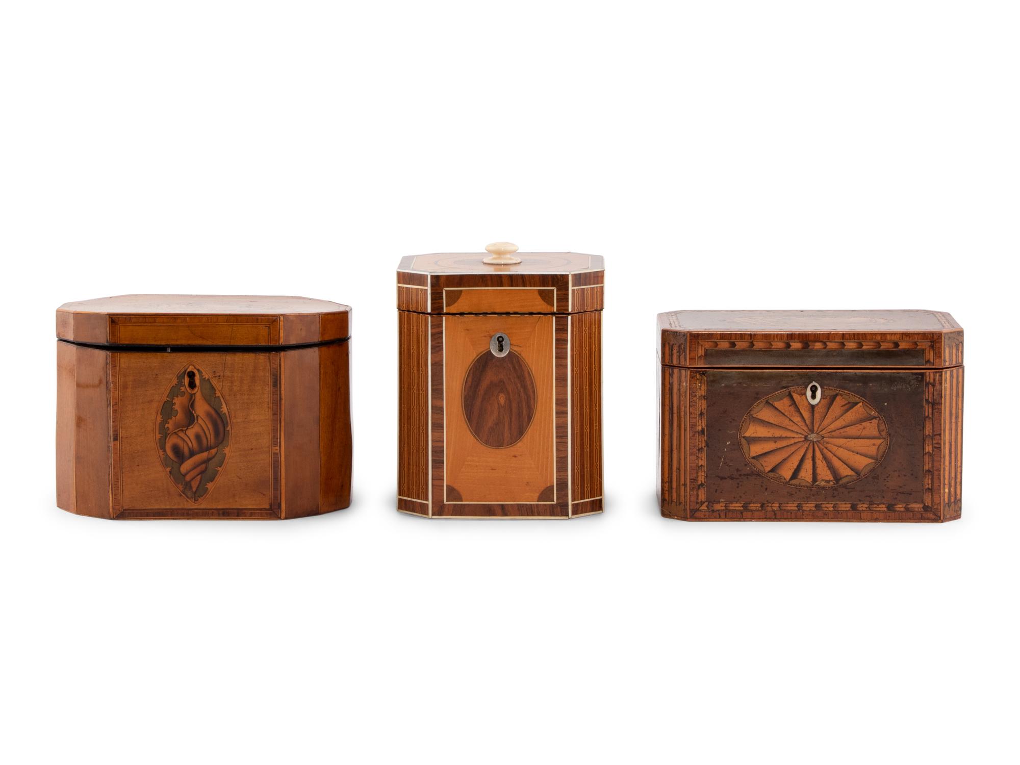 A Group of Three George III Tea Caddies