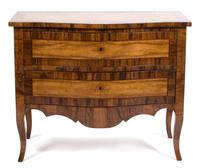 A Northern Italian Crossbanded Walnut Serpentine Commode — 19TH CENTURY