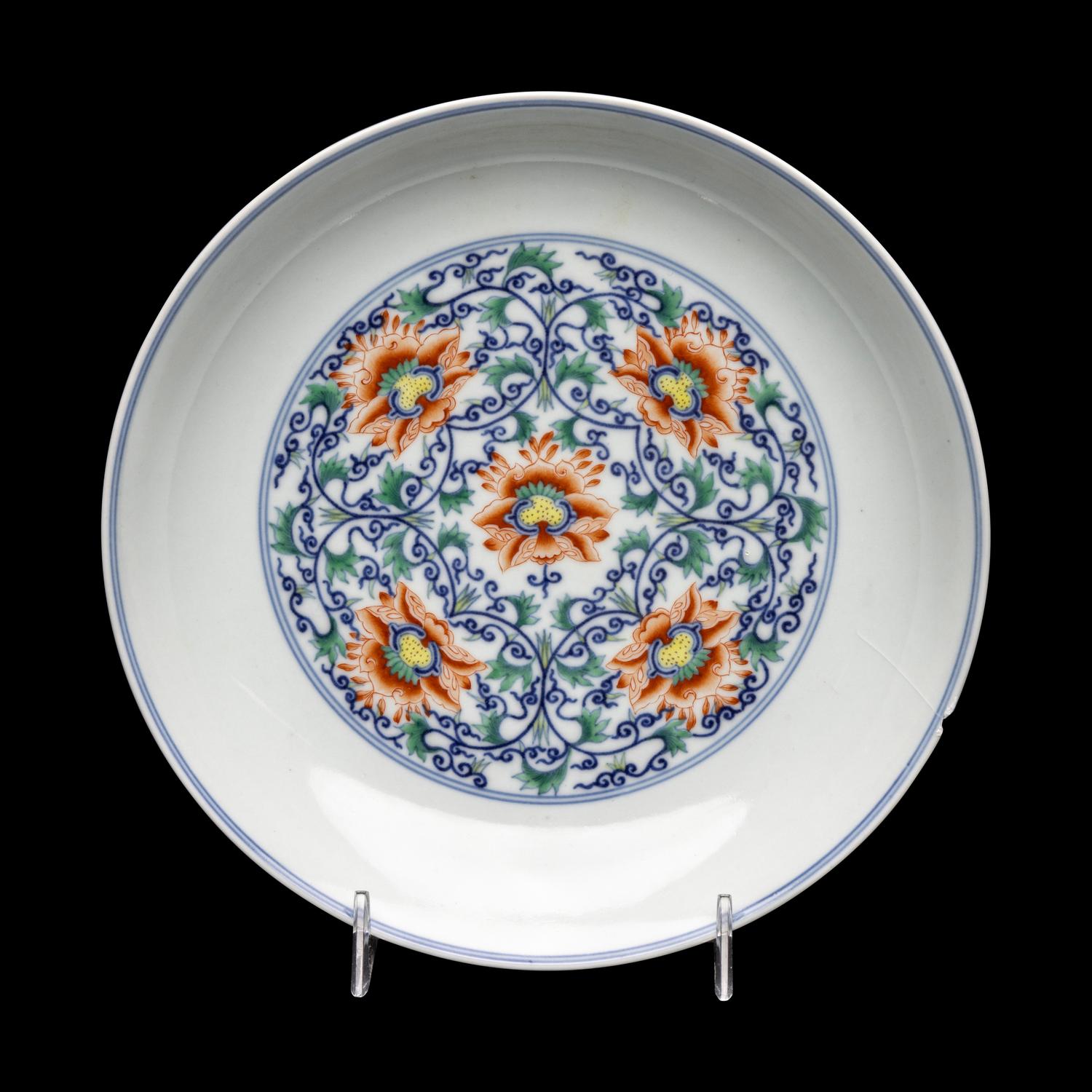 A Chinese Doucai 'Lotus' Porcelain Dish