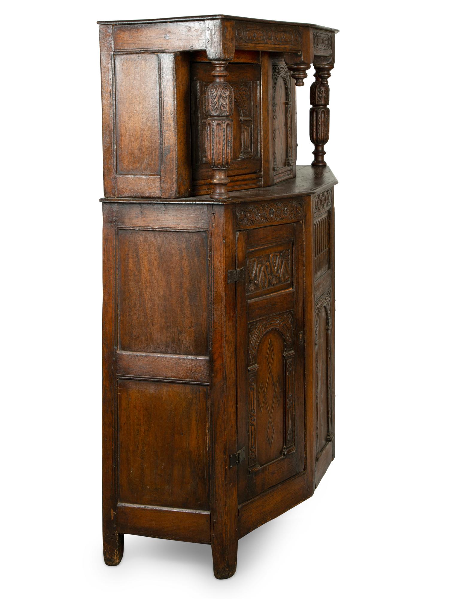 A Gothic Style Oak Court Cupboard