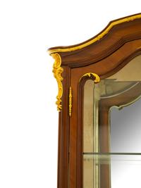 A Louis XV Style Gilt Bronze Mounted Mahogany Vitrine Cabinet