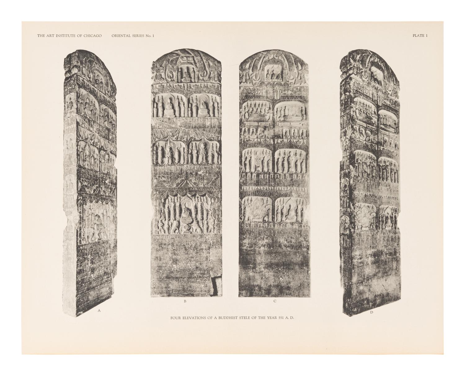 [BUDDHIST SCULPTURE] ART INSTITUTE OF CHICAGO. A Buddhist Stele of the Wei Dynasty: Oriental Publications No. 1. Chicago: The Art Institute of Chicago, 1927.