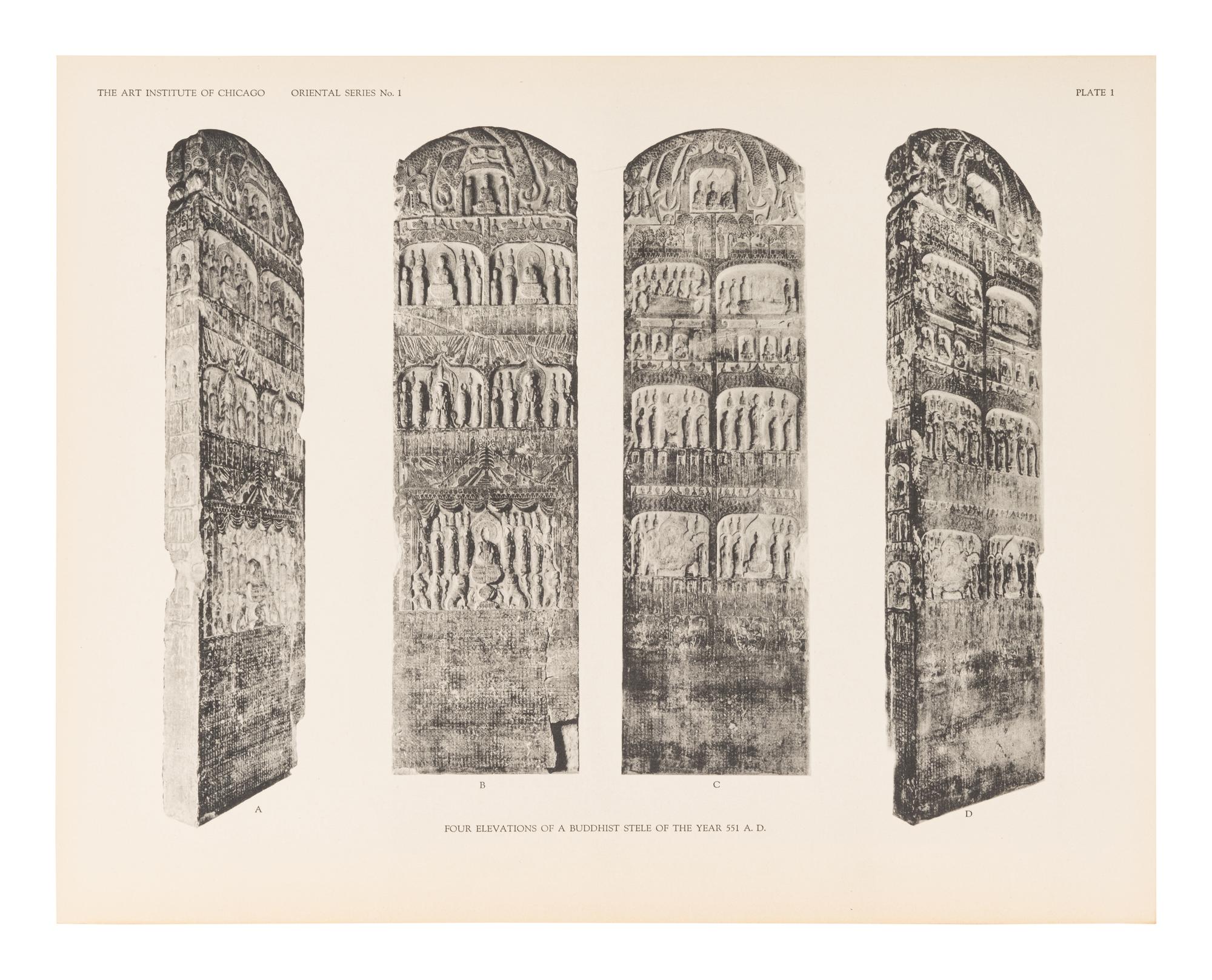 [BUDDHIST SCULPTURE] ART INSTITUTE OF CHICAGO. A Buddhist Stele of the Wei Dynasty: Oriental Publications No. 1. Chicago: The Art Institute of Chicago, 1927.