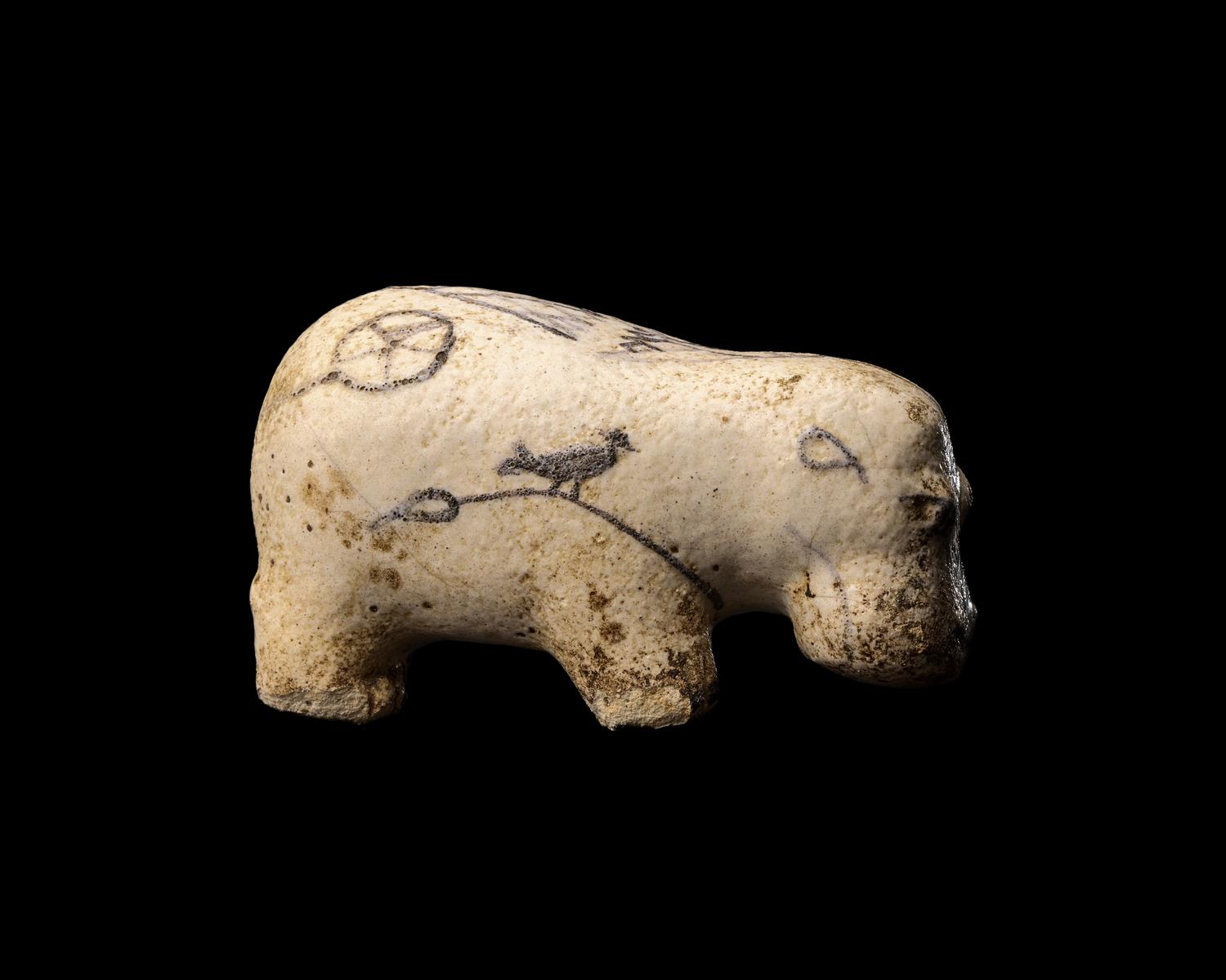 An Egyptian Faience Hippopotamus