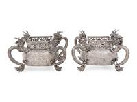 A Pair of Silver Chinese Jardinières