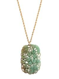 YELLOW GOLD AND JADE PENDANT/NECKLACE