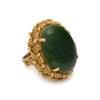 YELLOW GOLD AND NEPHRITE RING