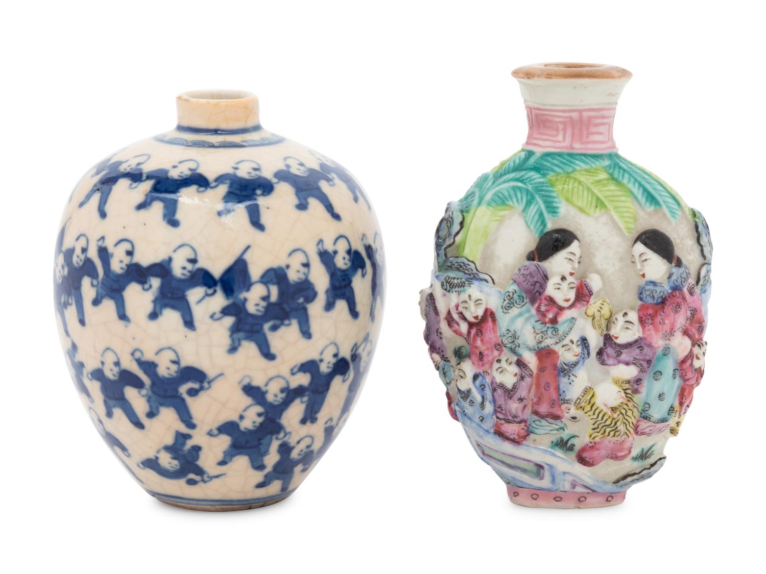 Two Chinese Porcelain Snuff Bottles