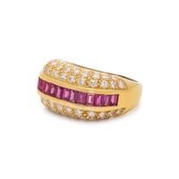 SYNTHETIC RUBY AND DIAMOND RING