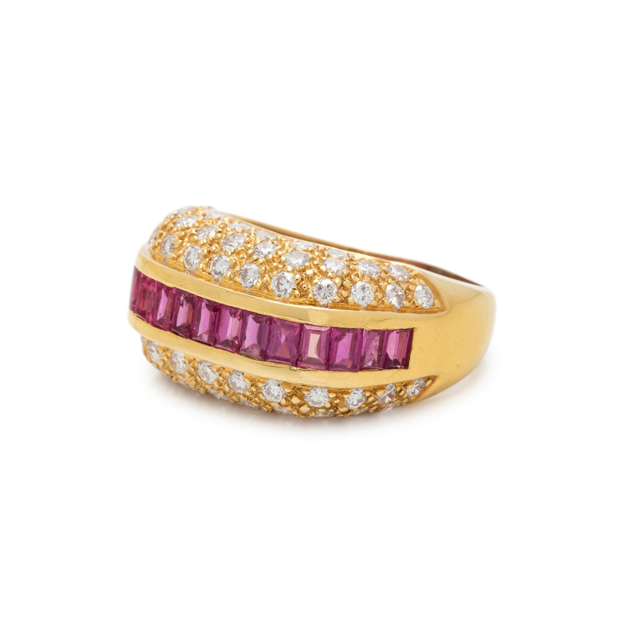SYNTHETIC RUBY AND DIAMOND RING