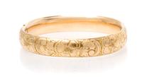 An Antique 10 Karat Yellow Gold Filled Bangle Bracelet, 14.50 dwts.