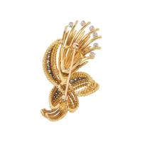 YELLOW GOLD AND DIAMOND BROOCH
