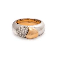 BICOLOR GOLD AND DIAMOND HEART 'I LOVE YOU' RING