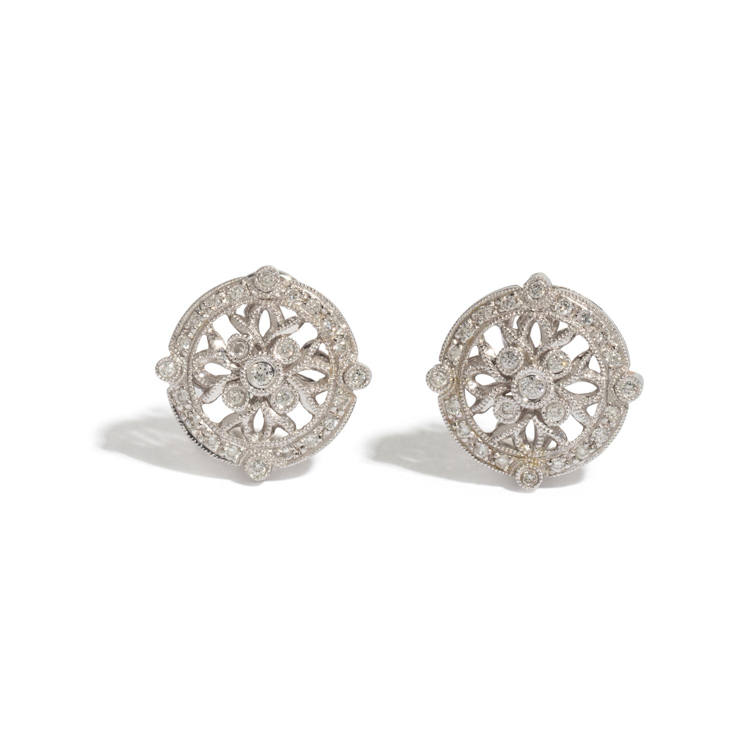 WHITE GOLD AND DIAMOND EARCLIPS
