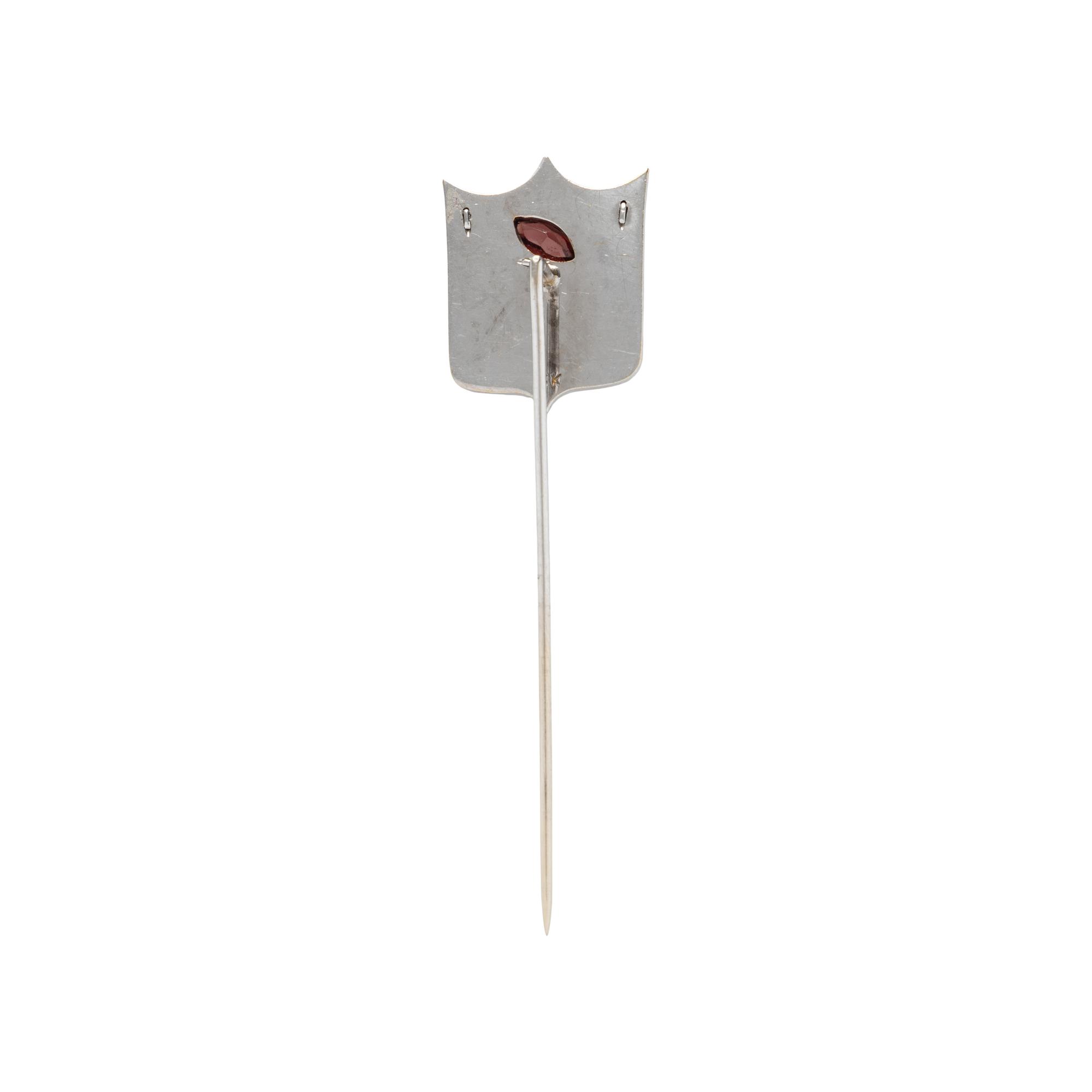 DIAMOND, GARNET, AND ENAMEL 'NFL' STICK PIN