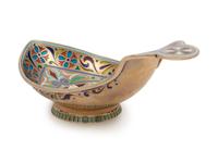 A Russian Plique-à-Jour Silver and Enamel Kovsh