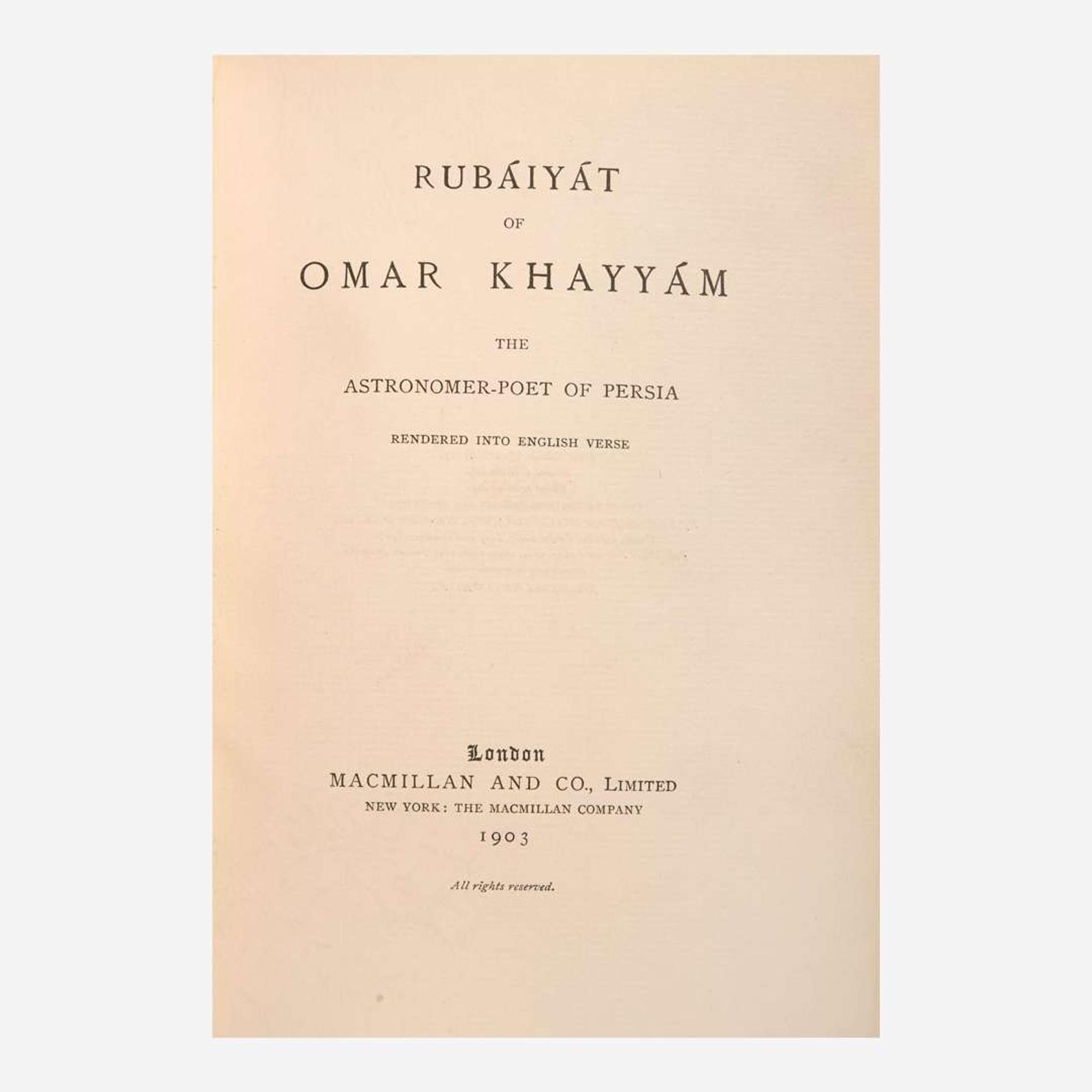 [Fine Bindings] Rubaiyat of Omar Khayyam the Astronomer-Poet of Persia