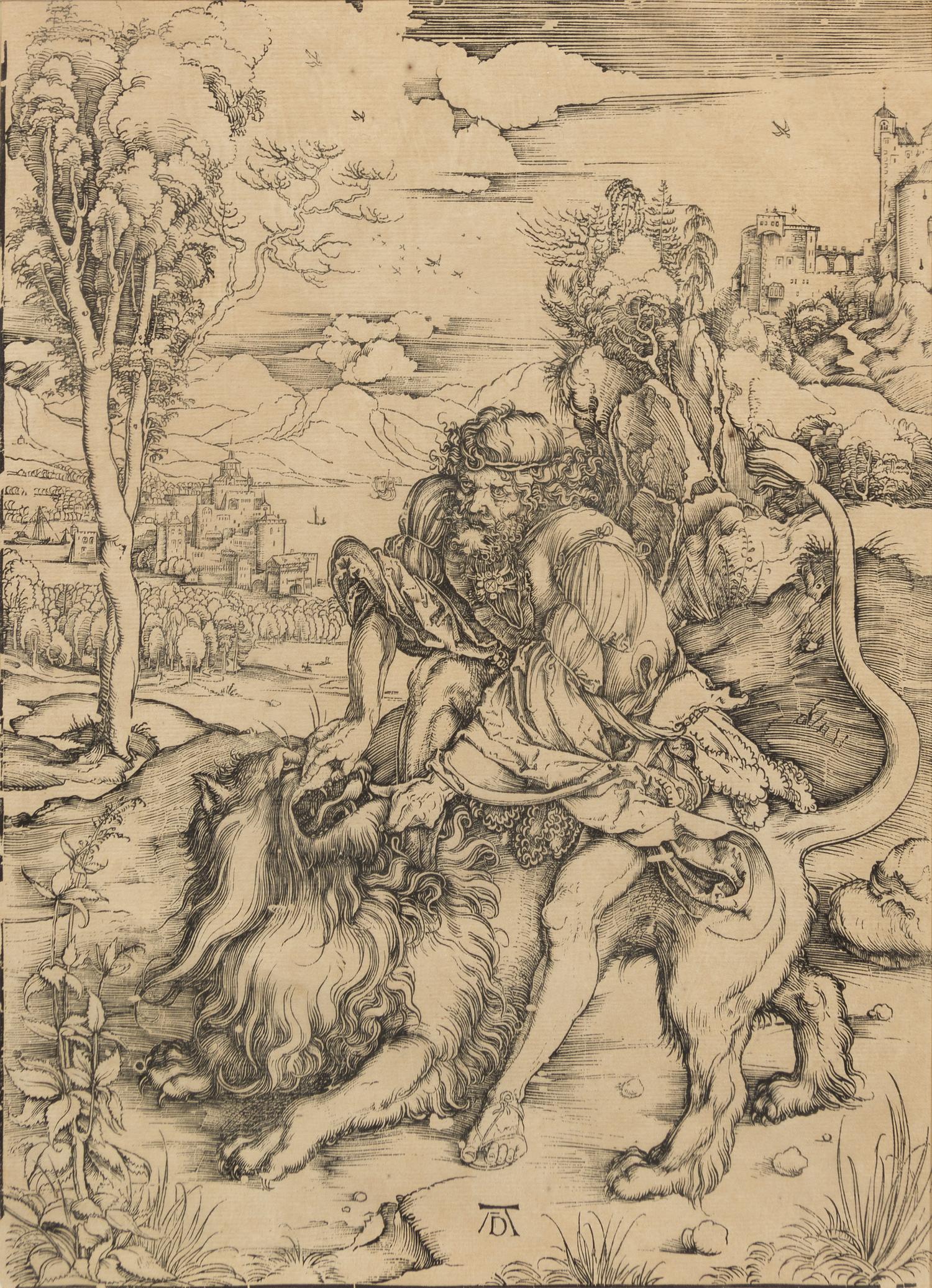 Albrecht Durer, (German, 1471–1528), Samson Rending the Lion, c. 1497–98