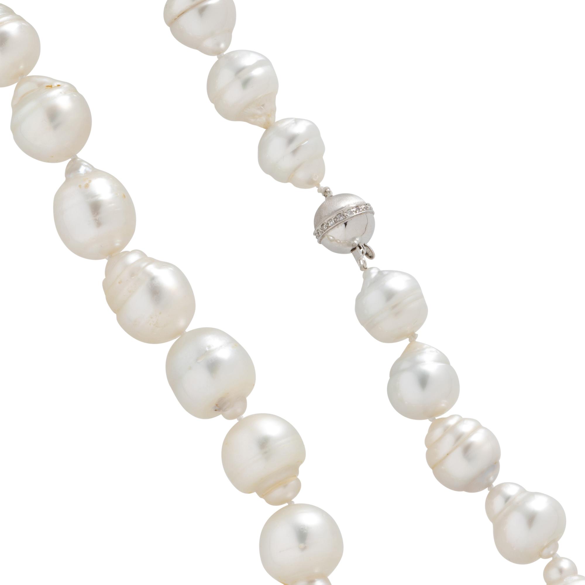 CULTURED PEARL AND DIAMOND NECKLACE