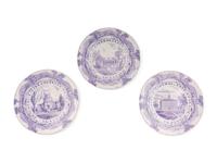 A Set of Three Wedgewood Plates with Scenes from Williams College