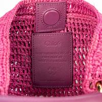 CHLOÉ, SUMMER BANANA HOBO BAG IN MAGENTA RAFFIA