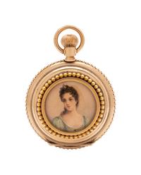 D.C. DUSENBERRY & SON, 14K YELLOW GOLD HUNTER CASE POCKET WATCH