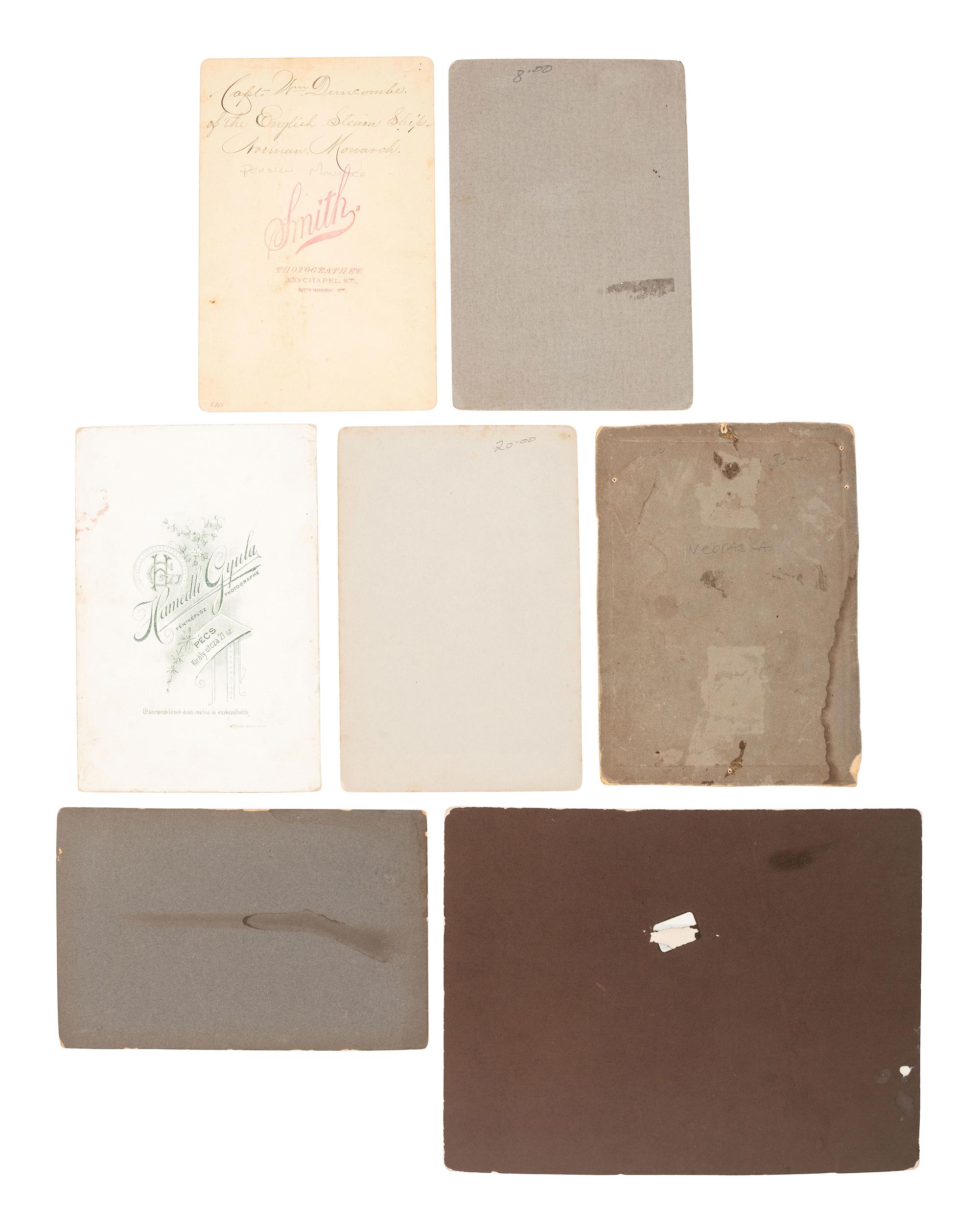 [MILITARIA]. 15 cabinet photographs of men in uniform, some armed.